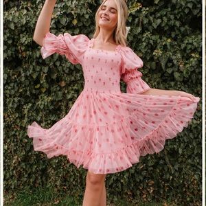 Ivy City Pink Strawberry Jess Dress